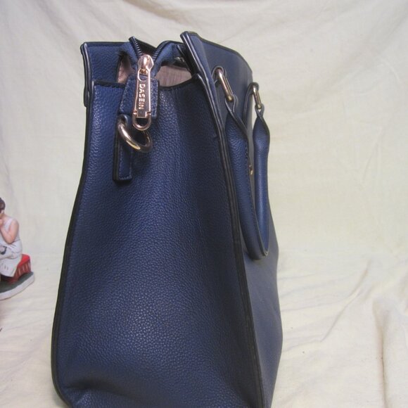 VTG DASEIN TOTE BLUE, GOLD TONE ACCENTS, PADLOCK CHARM - Picture 4 of 8